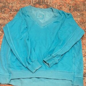 Aerie Turquoise V-Neck Sweater